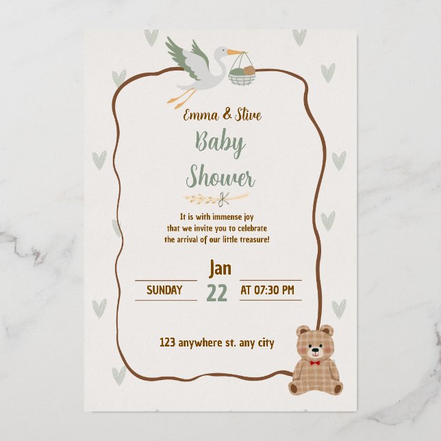 Baby shower - baby boy or gris Invitation Folieneinladung (Vorderseite)