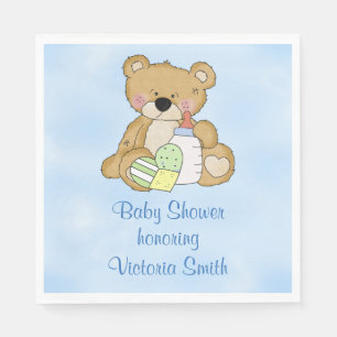Baby Shower Baby Boy Teddy Bear Serviette