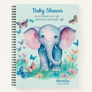 Baby Shower Baby Elephant Guest Gift List Notizbuch