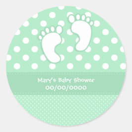 Baby Shower Baby Feet Runder Aufkleber