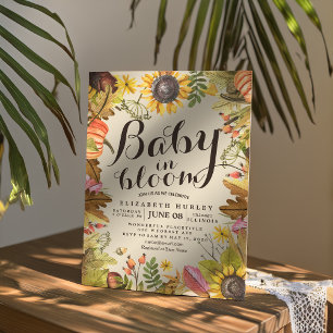 Baby Shower Baby in Bloom Maple Pumpkin Sonnenblum Einladung