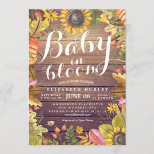 Baby Shower Baby in Bloom Maple Pumpkin Sonnenblum Einladung