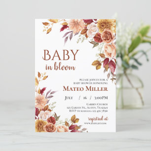 Baby Shower Baby in Blüte Einladung