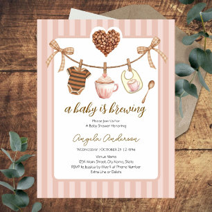 Baby Shower Baby ist in Arbeit Wäscheleine Einladung