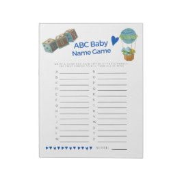 Baby Shower Baby Name Game Baby Boy Trendy Fun Notizblock