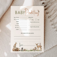 Baby Shower Baby Predictions Card Woodland Animals