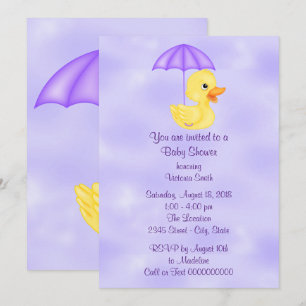 Baby Shower Baby Rubber Duck Einladung