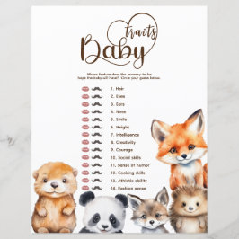 Baby Shower Baby Tracks gestopfte Tiere Spiel