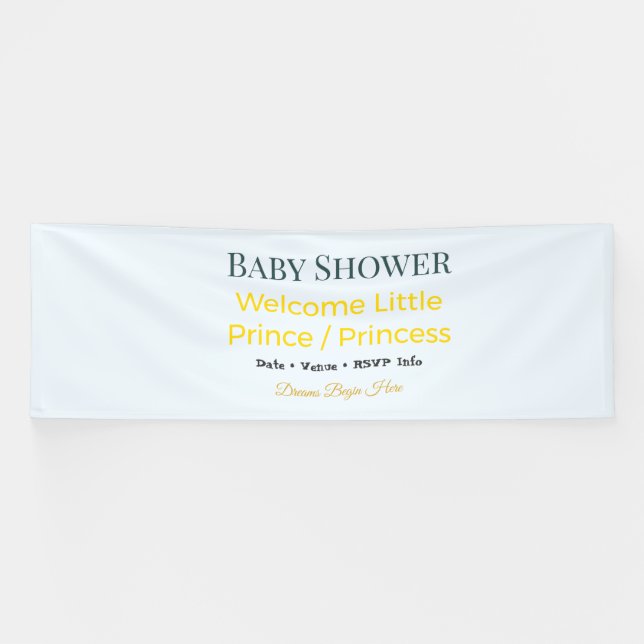 Baby Shower Banner | Träume beginnen hier (Horizontal)