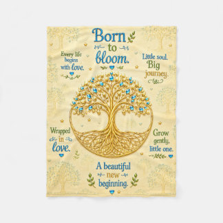 Baby-Shower-Baum-des-Lebens-Fleece  Fleecedecke