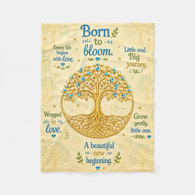 Baby-Shower-Baum-des-Lebens-Fleece  Fleecedecke (Vorderseite)