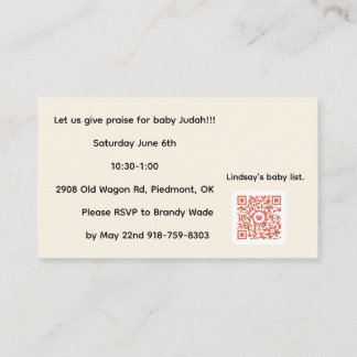 baby shower begleitkarte