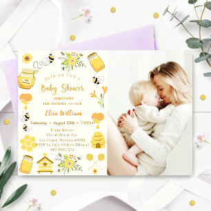 Baby-Shower-Biene Foto Einladung