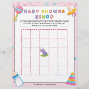 Baby Shower Bingo [Baby Basics Pink] Briefbogen