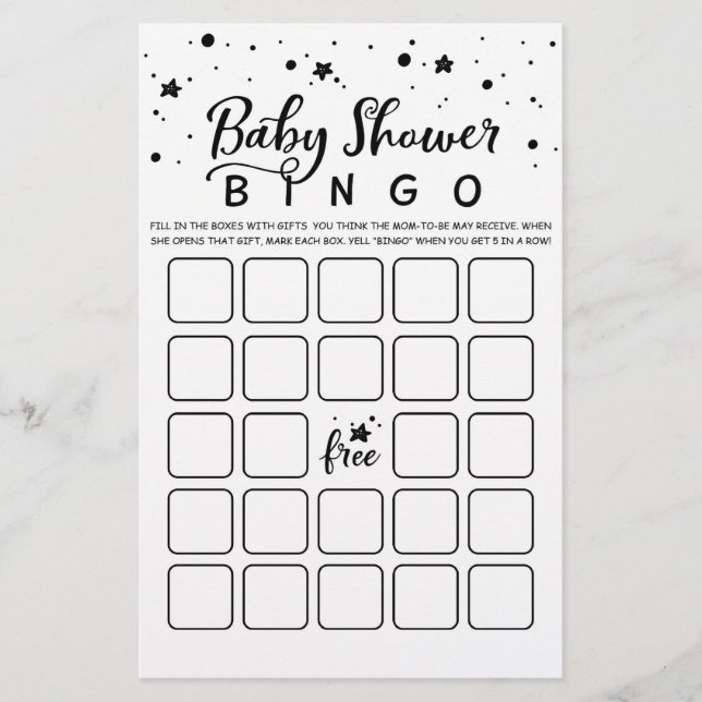 Baby Shower Bingo Baby Shower Party (Vorderseite)