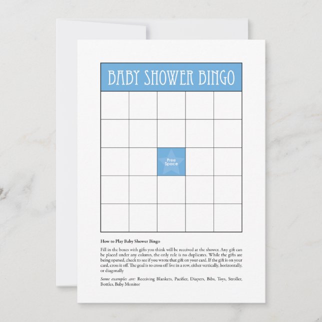 Baby Shower Bingo - Blue (Vorderseite)