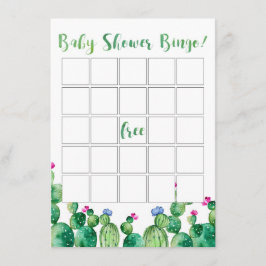 Baby Shower Bingo Cactus Fiesta Theme Card Begleitkarte