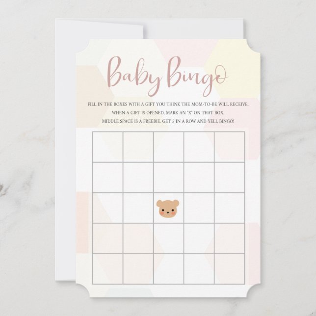 Baby Shower Bingo Card - Baby Showgame Einladung (Vorderseite)