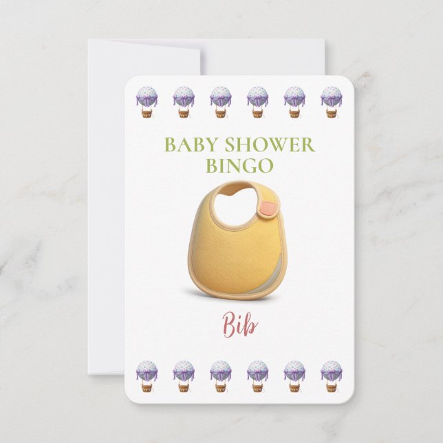 Baby Shower Bingo Card, Funny Game- Bib (Vorderseite)