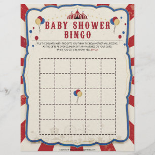 Baby Shower Bingo [Circus Theme] Briefbogen