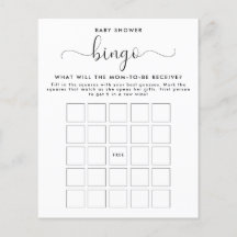 Baby Shower Bingo