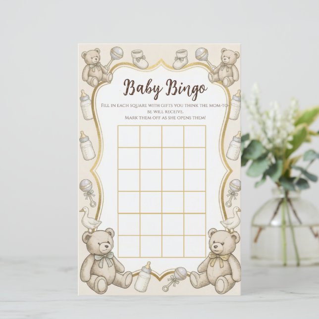 Baby Shower Bingo Game (Stehend Vorderseite)