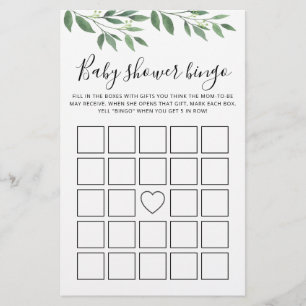Baby Shower Bingo Game Baby Dusche Party