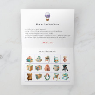 Baby Shower Bingo Game Board16. Fun Party Feiertagskarte