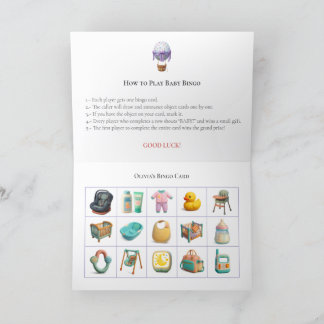 Baby Shower Bingo Game Board19. Fun Party Feiertagskarte