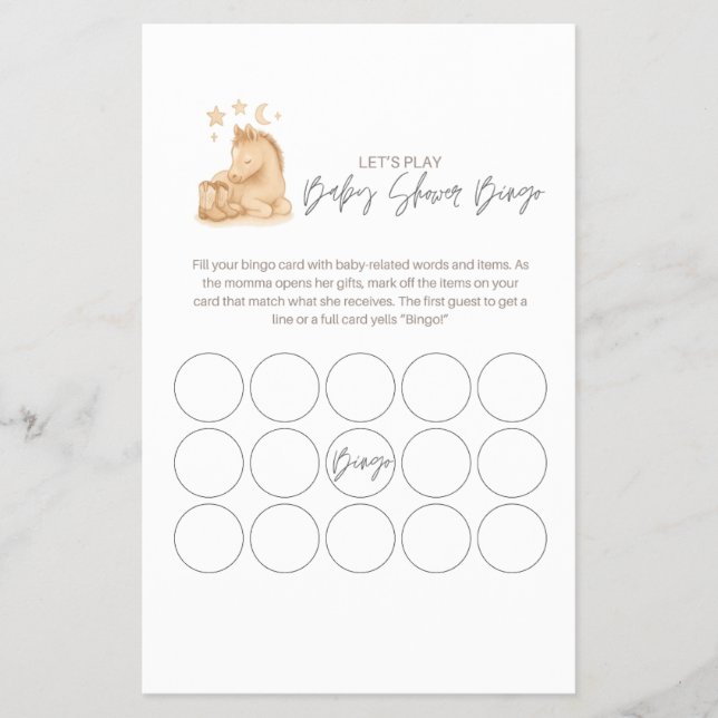 Baby Shower Bingo Game  Flyer (Vorne)