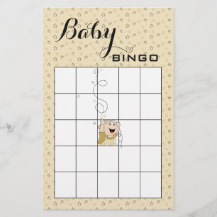 Baby Shower BINGO Gold Schwarz Sterne Baby Flyer