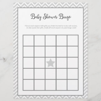 Baby Shower Bingo Gray Zickzack