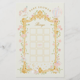 Baby Shower Bingo Märchenprinzessin Karussell Flyer