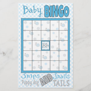 Baby Shower BINGO "Schnecken und Schneckenhäuser" Flyer