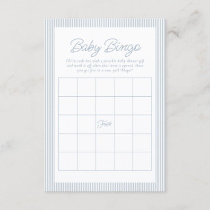 Baby-Shower-Bingo Seersucker blau weiß gestreift Einladung