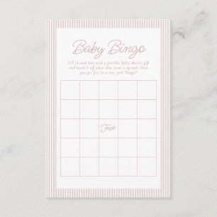 Baby-Shower-Bingo Seersucker rosa weiß gestreift Einladung