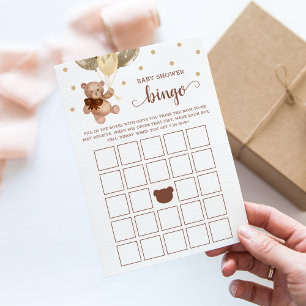 Baby-Shower-Bingo-Spiel Teddybär-Karte Einladung