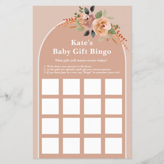 Baby Shower Bingo Spielblatt, Hello Baby modern Flyer (Vorne)