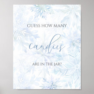 Baby Shower Blaues Schneeflocken-Rätsel: Wie viele Poster