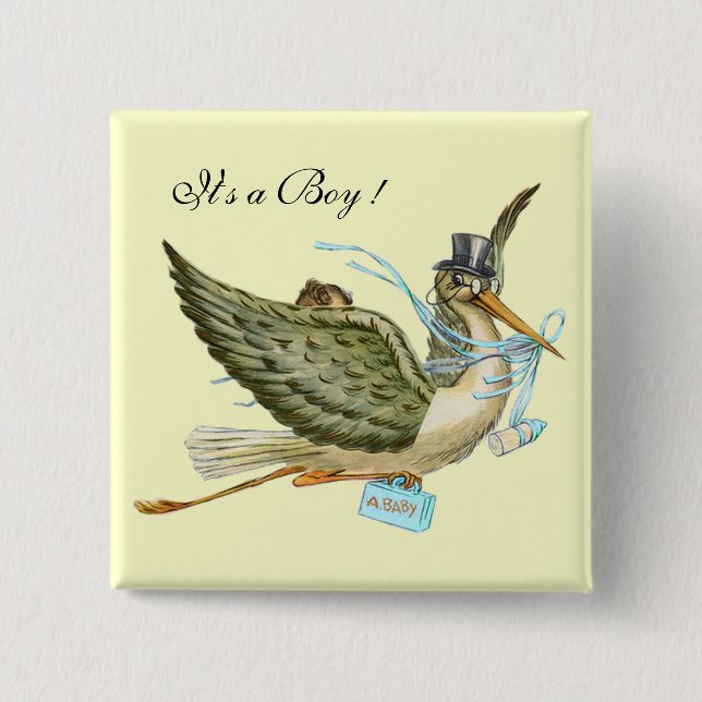 BABY SHOWER ,Blue Cream " It's a Boy" Button (Vorderseite)