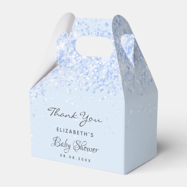 Baby Shower Blue Junge Konfetti vielen Dank Geschenkschachtel (Vorderseite)