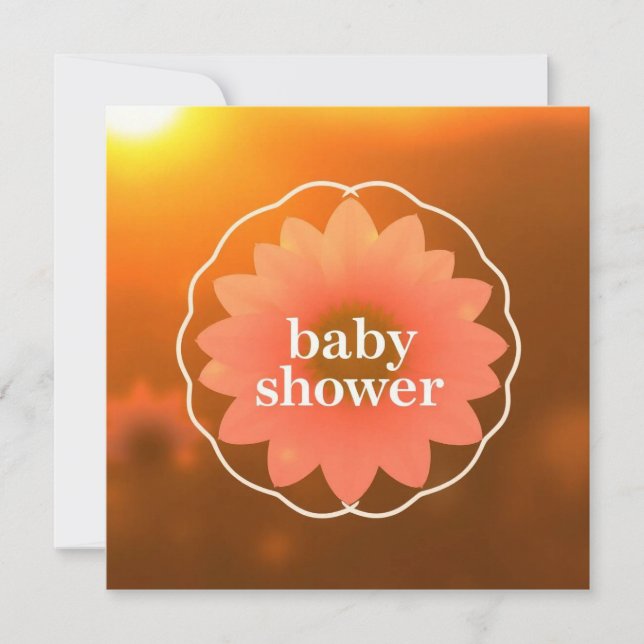 Baby Shower-Blume Einladung (Vorderseite)