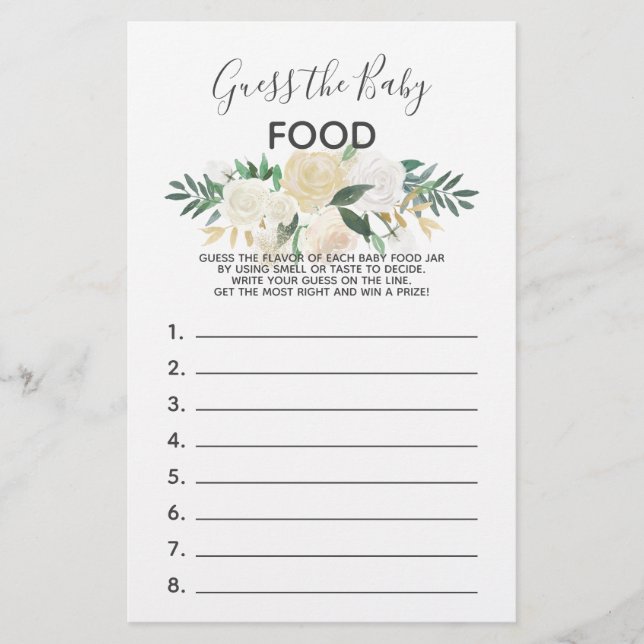 Baby Shower Blume Game - Raten Sie mal das Baby Fo (Vorderseite)