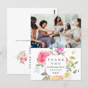Baby Shower Blumen Danke Foto Postkarte