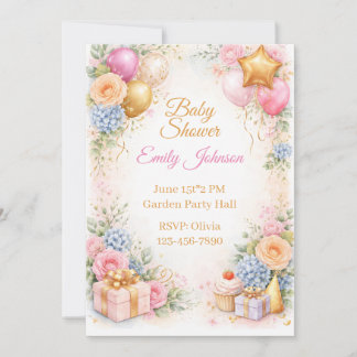 Baby Shower Blumen-Einladung Einladung