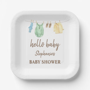 Baby Shower Boho Kleiderlinie Hallo Baby Pappteller