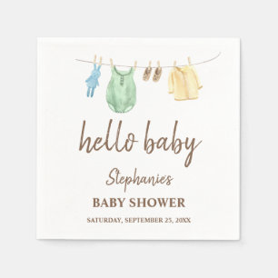 Baby Shower Boho Kleiderlinie Hallo Baby Serviette