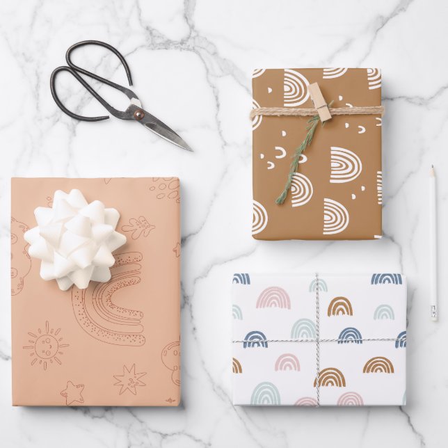 Baby Shower Boho Weather Geschenkpapier Set (Vorderseite)