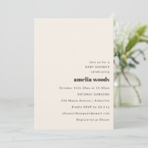 Baby-Shower-Bold-Retro-Elfenbein-Moderne-Typografi Einladung