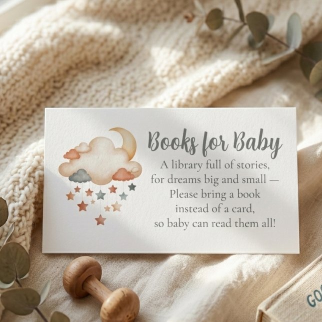 Baby Shower Book Request - Dreamy Stars Begleitkarte (Baby shower invitation enclosure card)